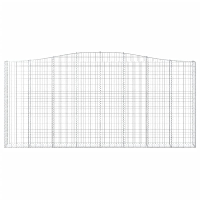 Gabionen mit Hochbogen 3 Stk. 400x30x180/200cm Verzinktes Eisen