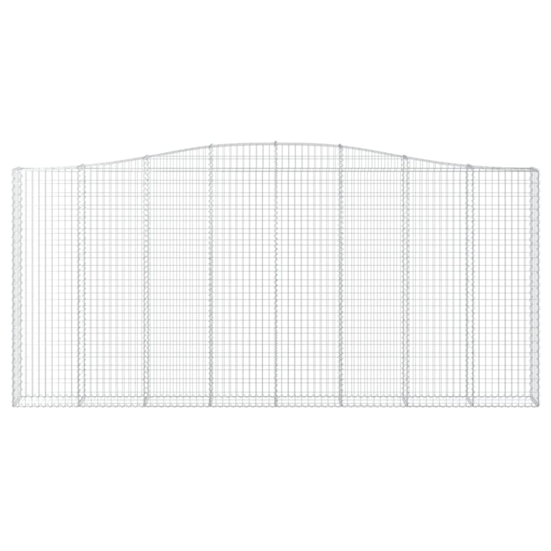 Gabionen mit Hochbogen 4 Stk. 400x30x180/200cm Verzinktes Eisen