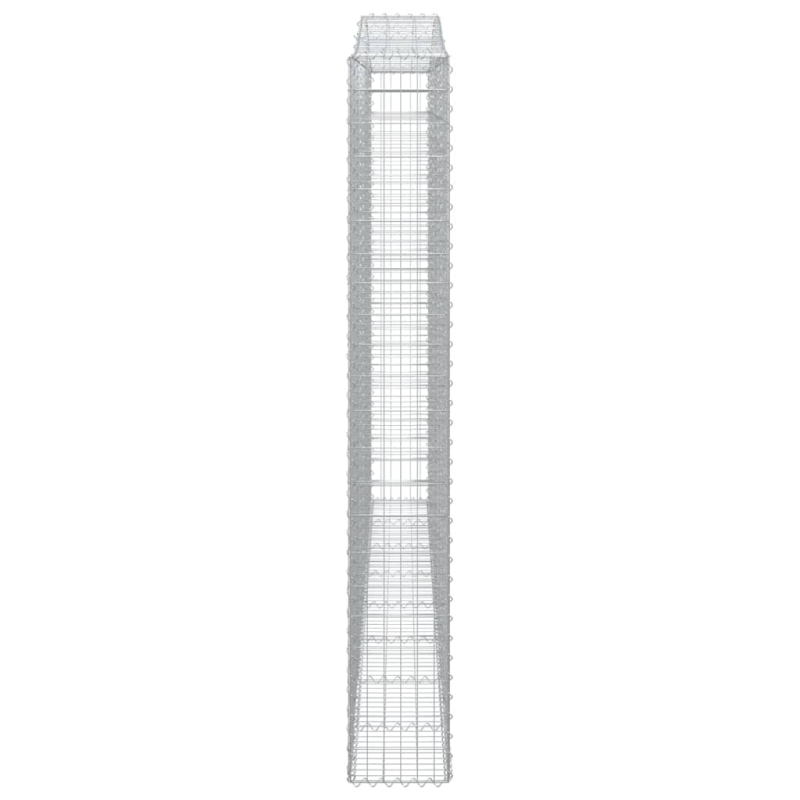 Gabionen mit Hochbogen 2 Stk. 400x30x220/240cm Verzinktes Eisen