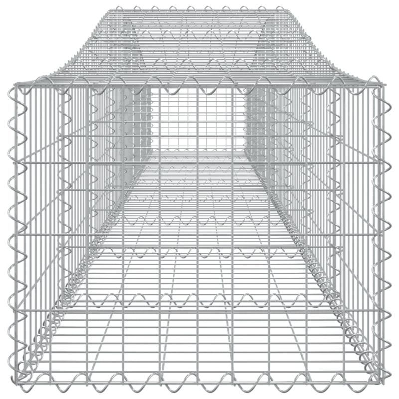 Gabionen mit Hochbogen 2 Stk. 400x50x40/60cm Verzinktes Eisen