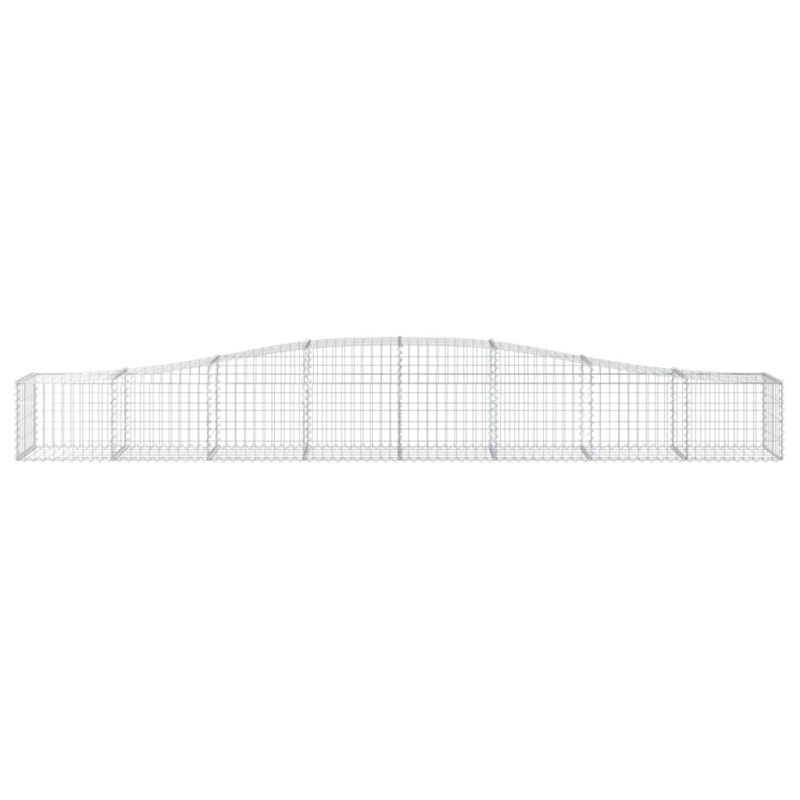 Gabionen mit Hochbogen 10 Stk. 400x50x40/60cm Verzinktes Eisen
