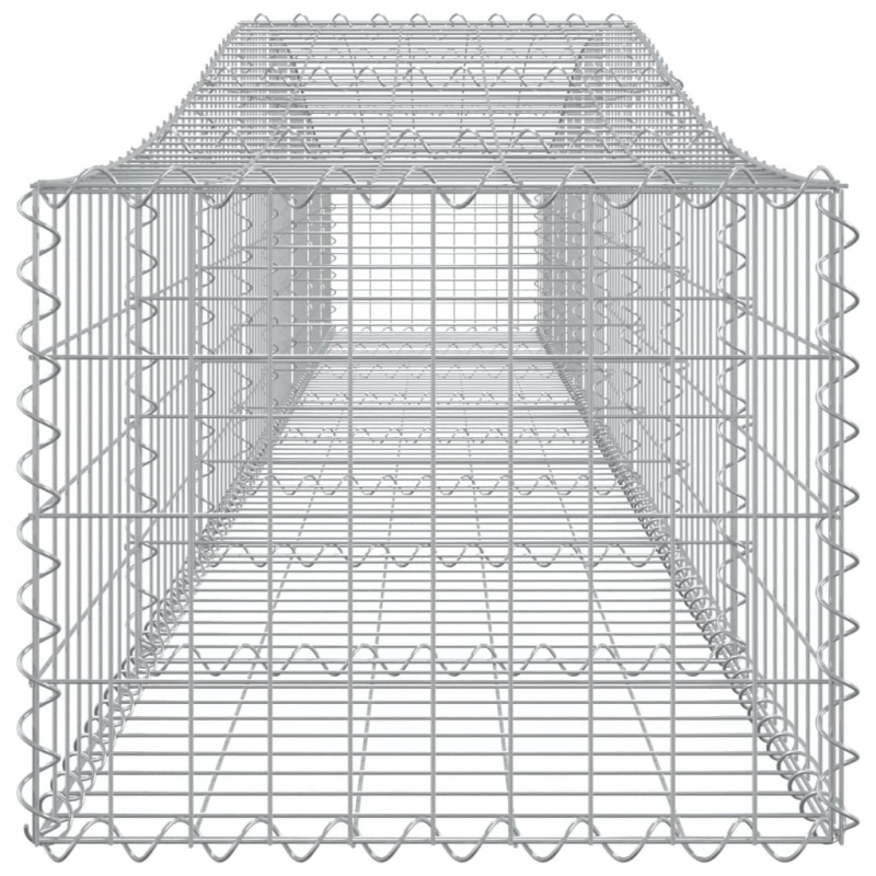 Gabionen mit Hochbogen 15 Stk. 400x50x40/60cm Verzinktes Eisen