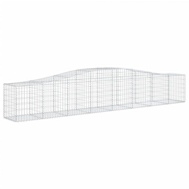 Gabionen mit Hochbogen 3 Stk. 400x50x60/80cm Verzinktes Eisen