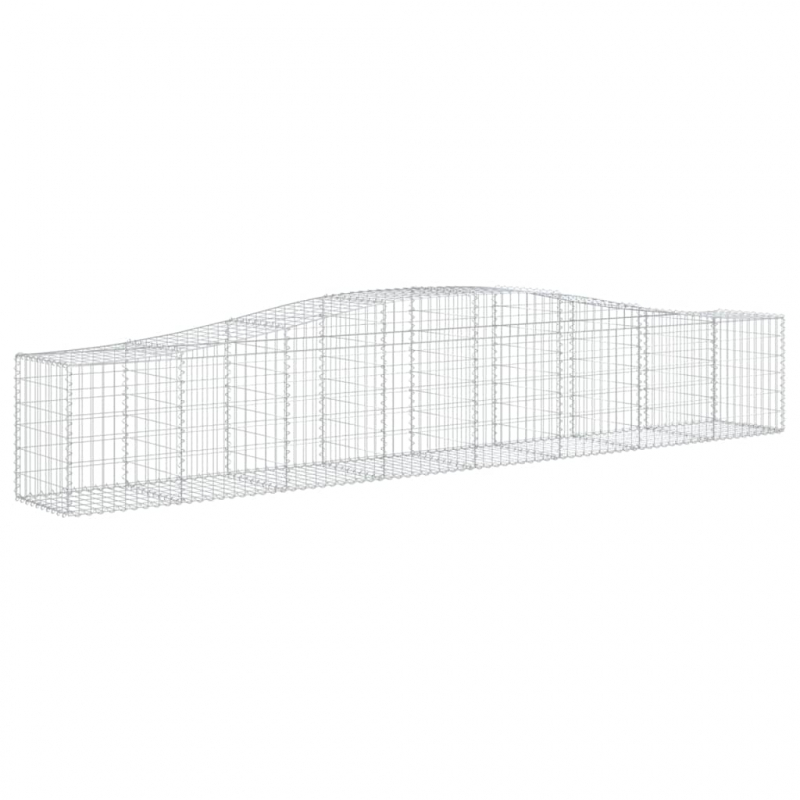 Gabionen mit Hochbogen 10 Stk. 400x50x60/80cm Verzinktes Eisen