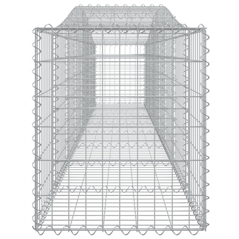 Gabionen mit Hochbogen 10 Stk. 400x50x60/80cm Verzinktes Eisen