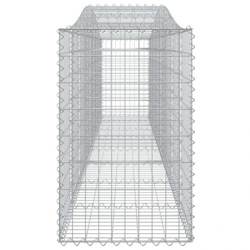 Gabionen mit Hochbogen 2 Stk. 400x50x80/100cm Verzinktes Eisen