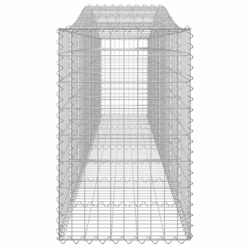 Gabionen mit Hochbogen 9 Stk. 400x50x80/100cm Verzinktes Eisen