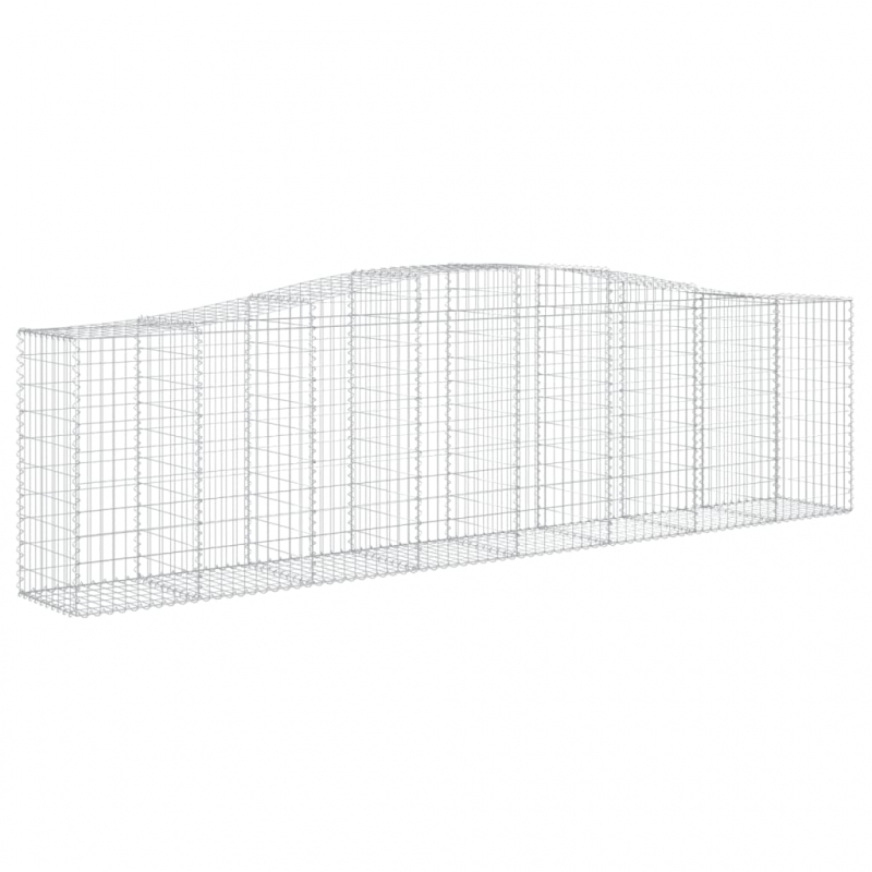 Gabionen mit Hochbogen 4 Stk. 400x50x100/120cm Verzinktes Eisen