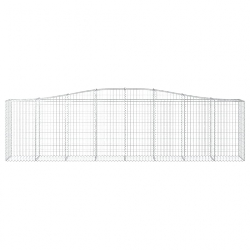 Gabionen mit Hochbogen 4 Stk. 400x50x100/120cm Verzinktes Eisen