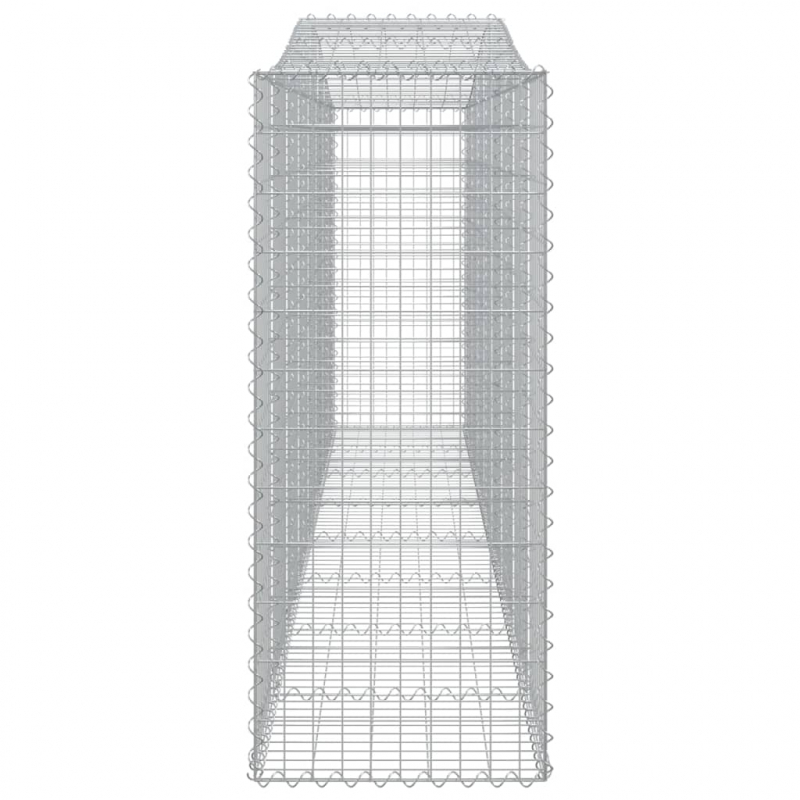 Gabionen mit Hochbogen 3 Stk. 400x50x120/140cm Verzinktes Eisen