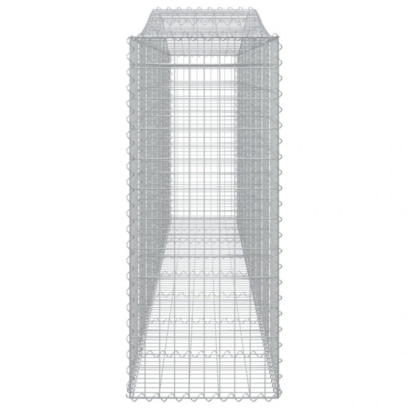 Gabionen mit Hochbogen 15 Stk 400x50x120/140cm Verzinktes Eisen
