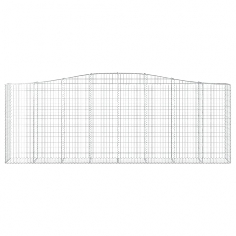 Gabionen mit Hochbogen 3 Stk. 400x50x140/160cm Verzinktes Eisen