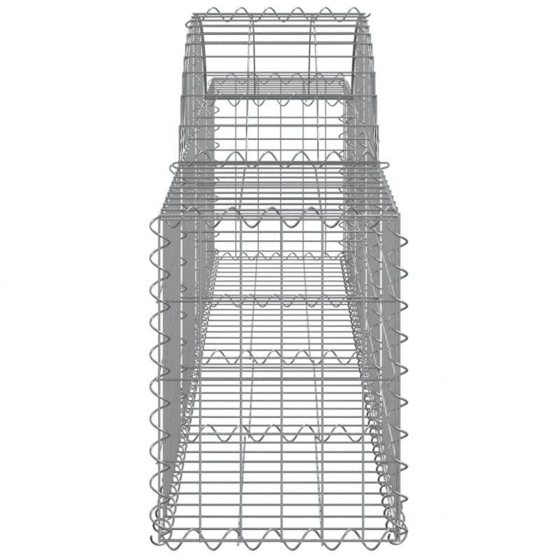 Gabionen mit Hochbogen 5 Stk. 200x30x40/60 cm Verzinktes Eisen