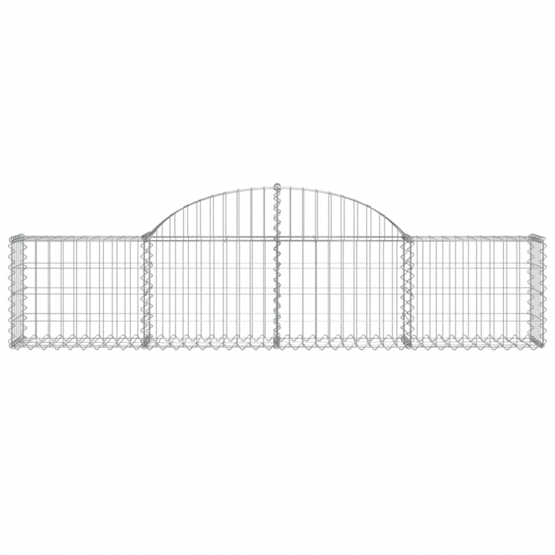 Gabionen mit Hochbogen 13 Stk. 200x30x40/60 cm Verzinktes Eisen