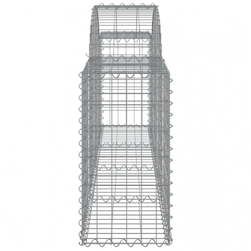 Gabionen mit Hochbogen 4 Stk. 200x30x60/80 cm Verzinktes Eisen