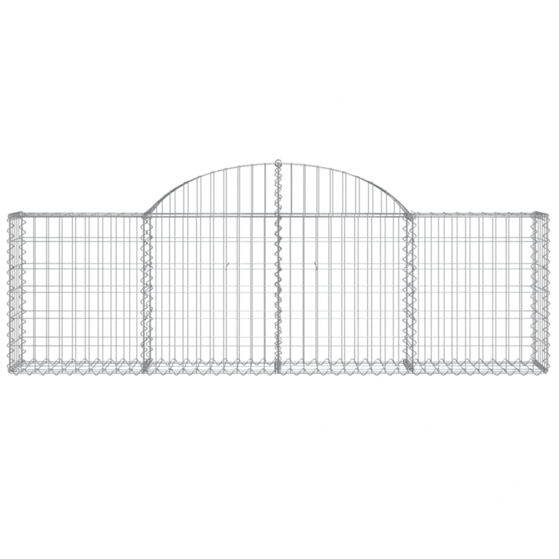 Gabionen mit Hochbogen 10 Stk. 200x30x60/80 cm Verzinktes Eisen