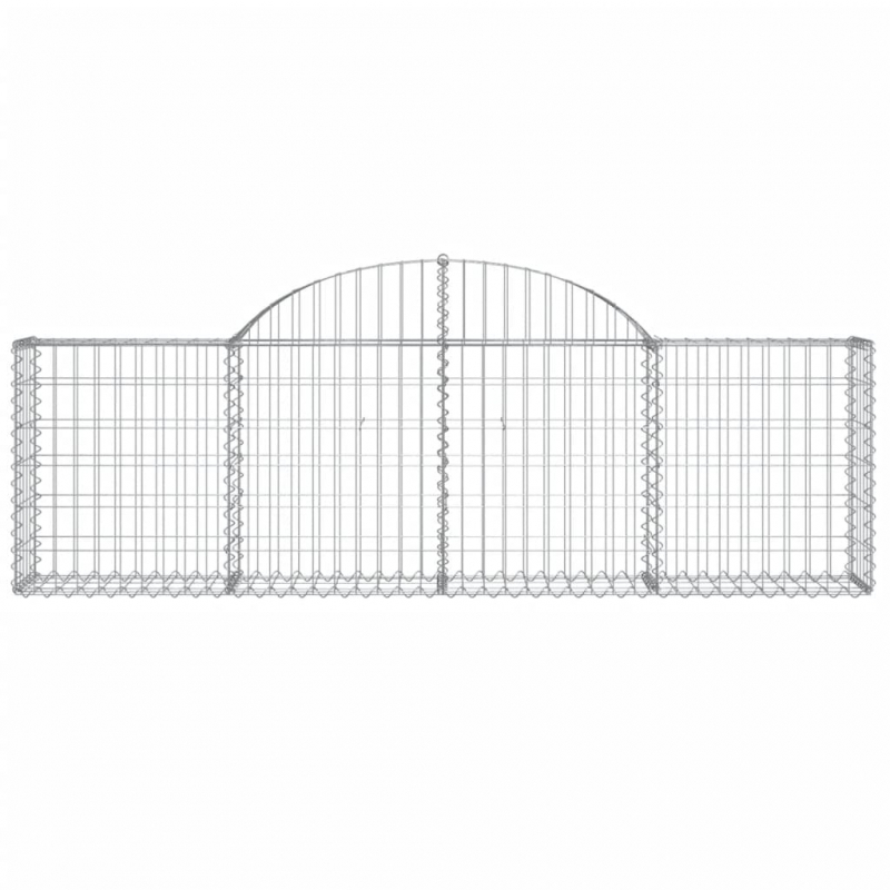 Gabionen mit Hochbogen 13 Stk. 200x30x60/80 cm Verzinktes Eisen
