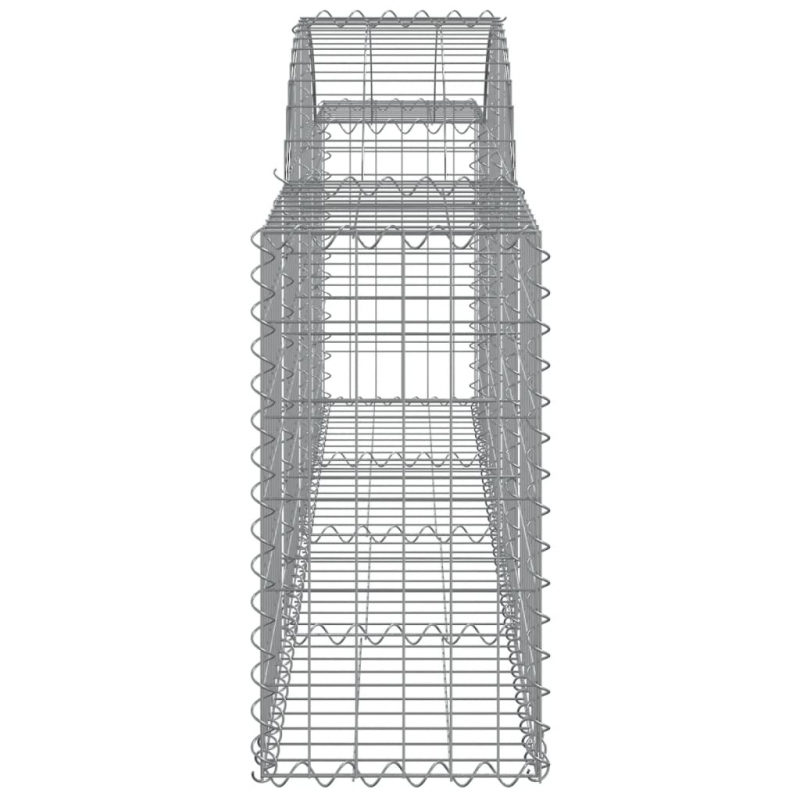 Gabionen mit Hochbogen 15 Stk. 200x30x60/80 cm Verzinktes Eisen