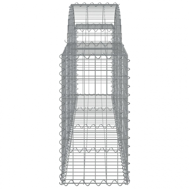 Gabionen mit Hochbogen 18 Stk. 200x30x60/80 cm Verzinktes Eisen