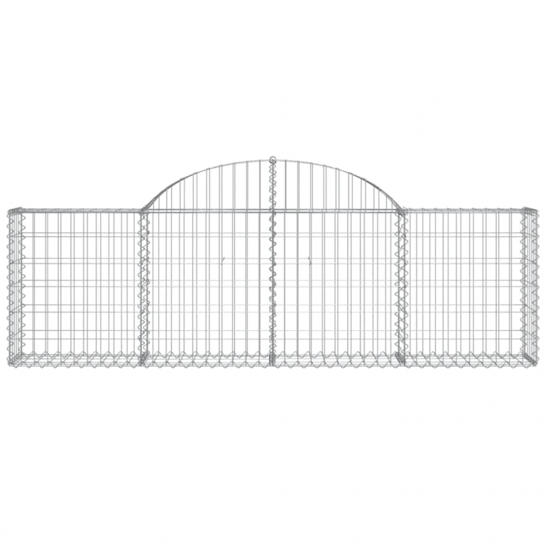 Gabionen mit Hochbogen 30 Stk. 200x30x60/80 cm Verzinktes Eisen