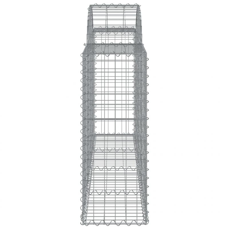 Gabionen mit Hochbogen 2 Stk. 200x30x80/100 cm Verzinktes Eisen