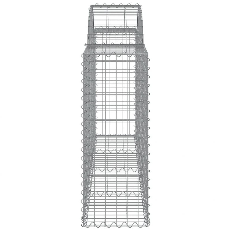 Gabionen mit Hochbogen 3 Stk. 200x30x80/100 cm Verzinktes Eisen