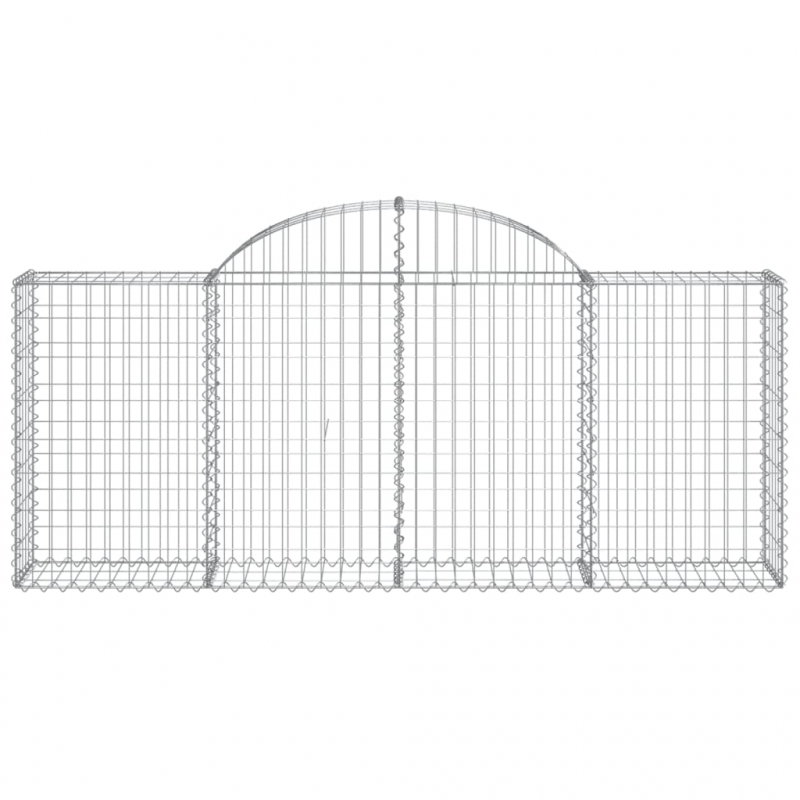 Gabionen mit Hochbogen 4 Stk. 200x30x80/100 cm Verzinktes Eisen