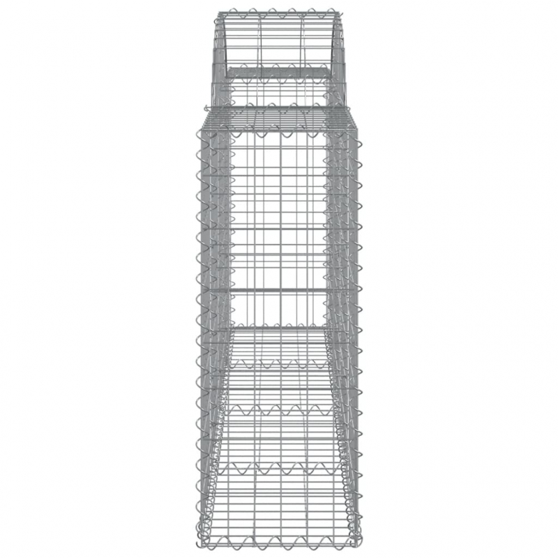 Gabionen mit Hochbogen 7 Stk. 200x30x80/100 cm Verzinktes Eisen