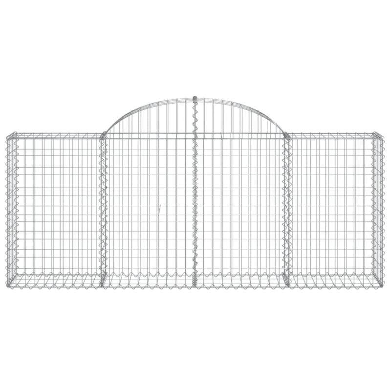 Gabionen mit Hochbogen 11 Stk. 200x30x80/100cm Verzinktes Eisen