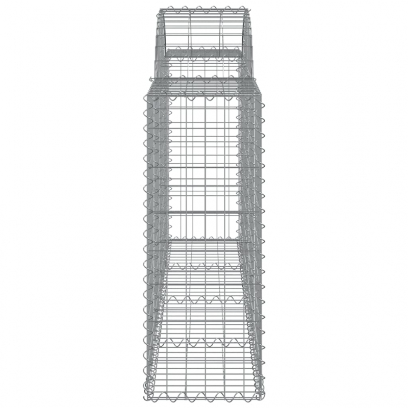 Gabionen mit Hochbogen 12 Stk. 200x30x80/100cm Verzinktes Eisen