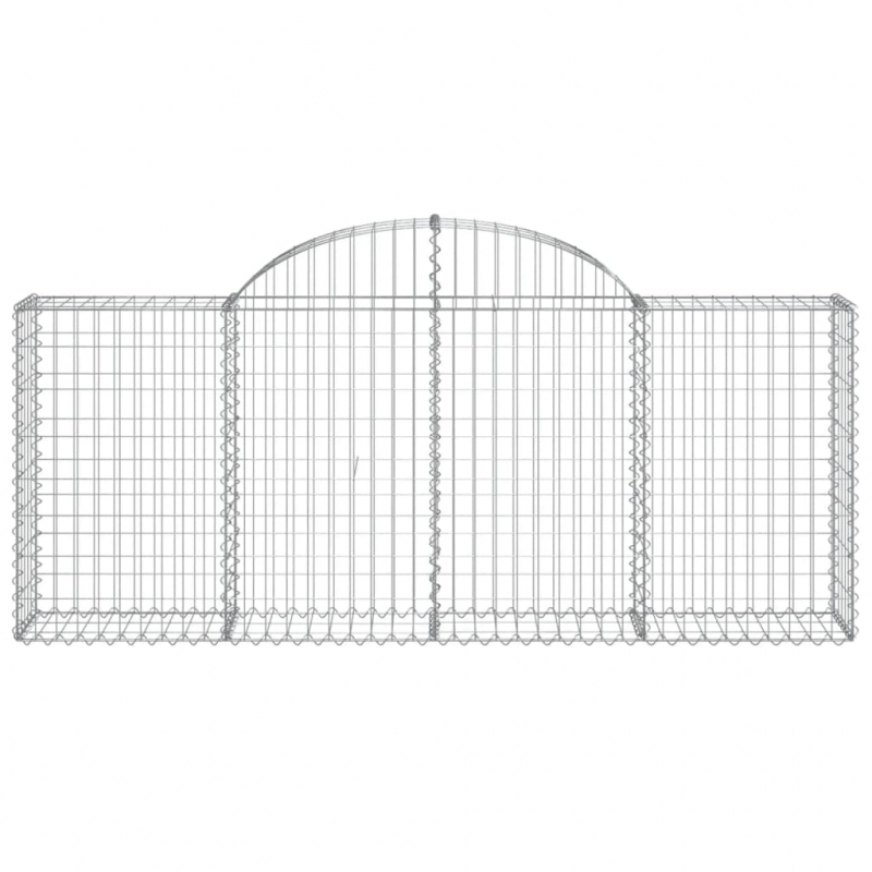 Gabionen mit Hochbogen 13 Stk. 200x30x80/100cm Verzinktes Eisen