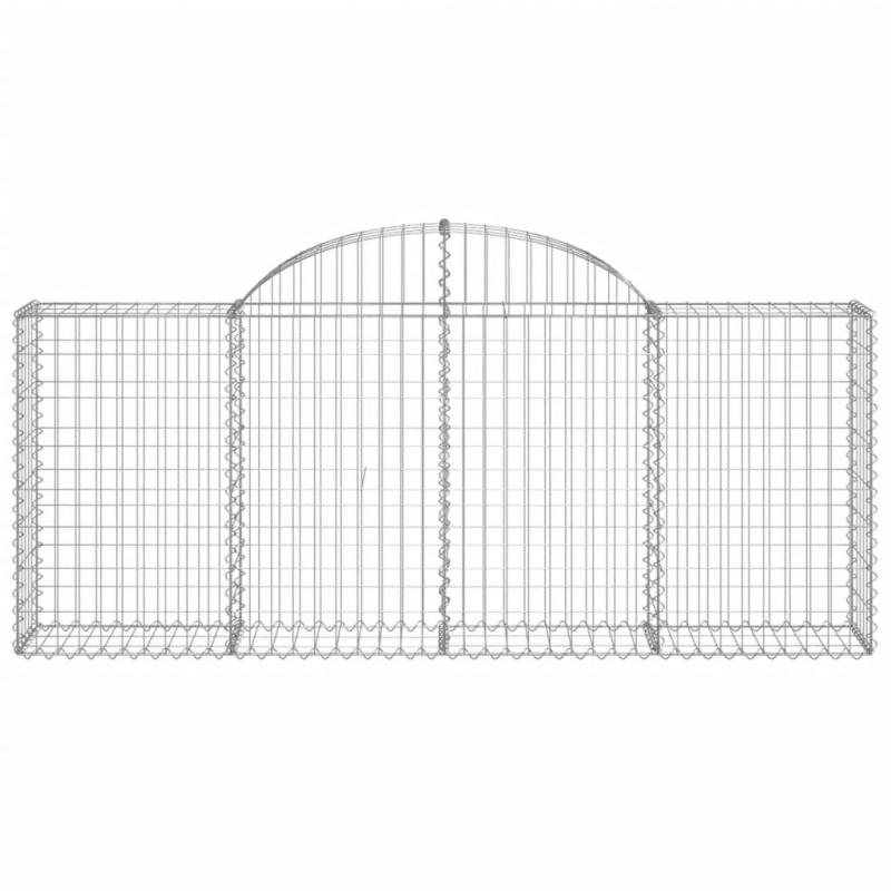 Gabionen mit Hochbogen 25 Stk. 200x30x80/100cm Verzinktes Eisen