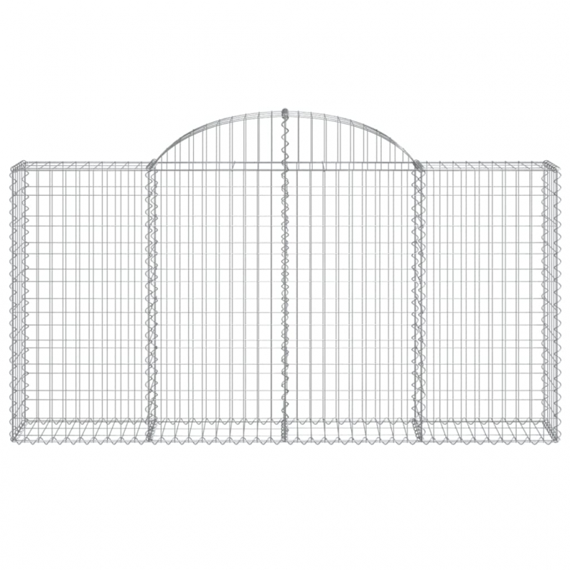 Gabionen mit Hochbogen 3 Stk. 200x30x100/120cm Verzinktes Eisen