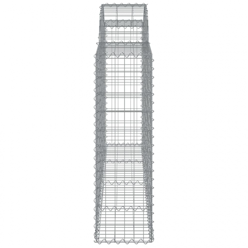 Gabionen mit Hochbogen 4 Stk. 200x30x100/120cm Verzinktes Eisen
