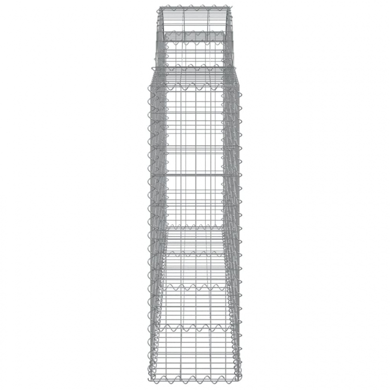 Gabionen mit Hochbogen 14Stk. 200x30x100/120cm Verzinktes Eisen