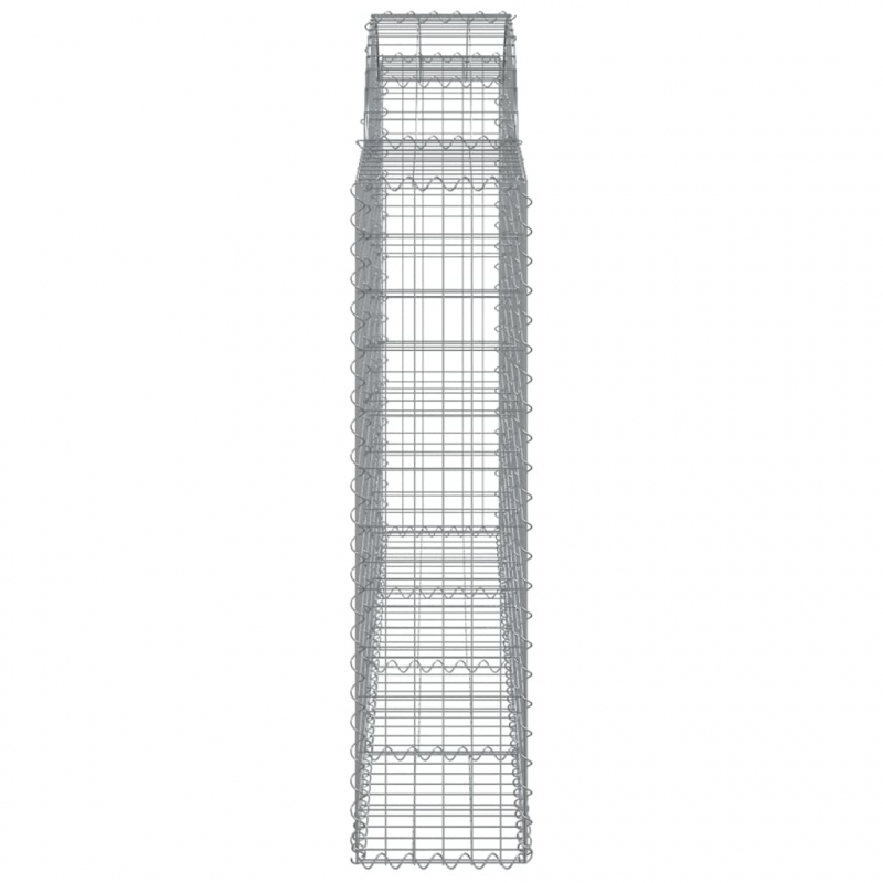 Gabionen mit Hochbogen 3 Stk. 200x30x120/140cm Verzinktes Eisen