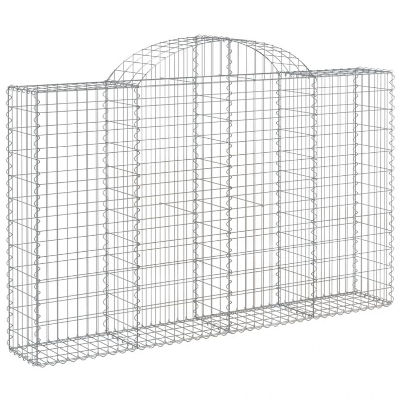 Gabionen mit Hochbogen 4 Stk. 200x30x120/140cm Verzinktes Eisen