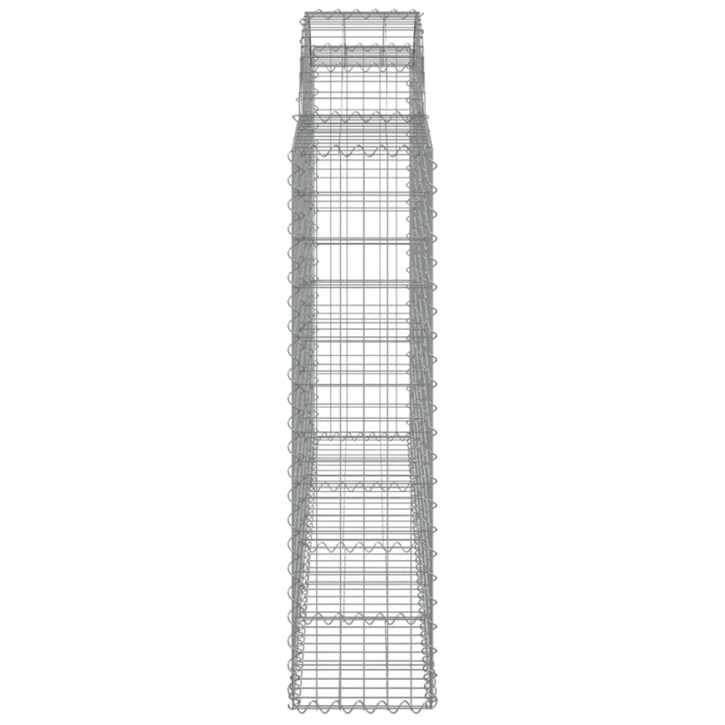 Gabionen mit Hochbogen 4 Stk. 200x30x120/140cm Verzinktes Eisen