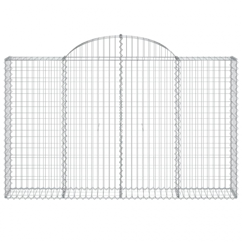 Gabionen mit Hochbogen 5 Stk. 200x30x120/140cm Verzinktes Eisen