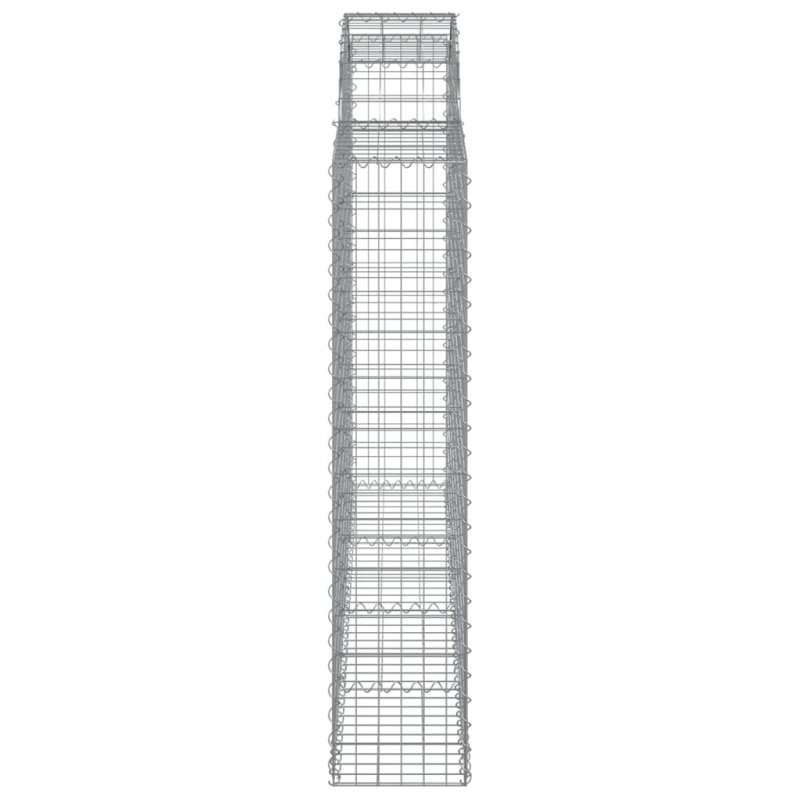 Gabionen mit Hochbogen 2 Stk. 200x30x140/160cm Verzinktes Eisen