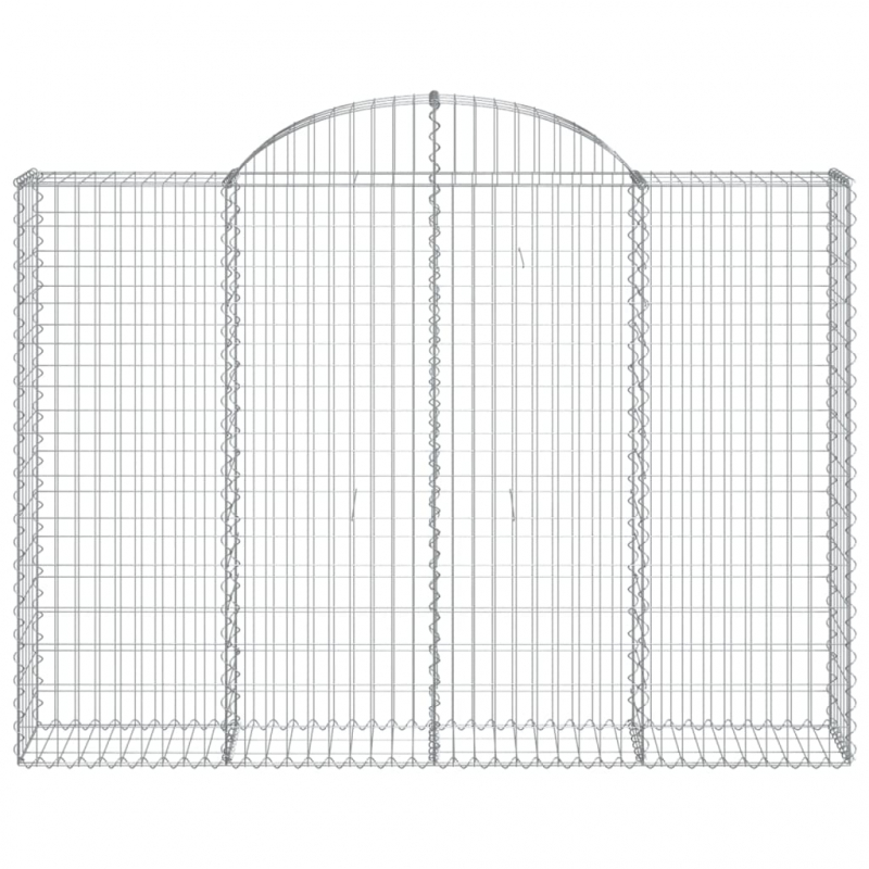 Gabionen mit Hochbogen 5 Stk. 200x30x140/160cm Verzinktes Eisen