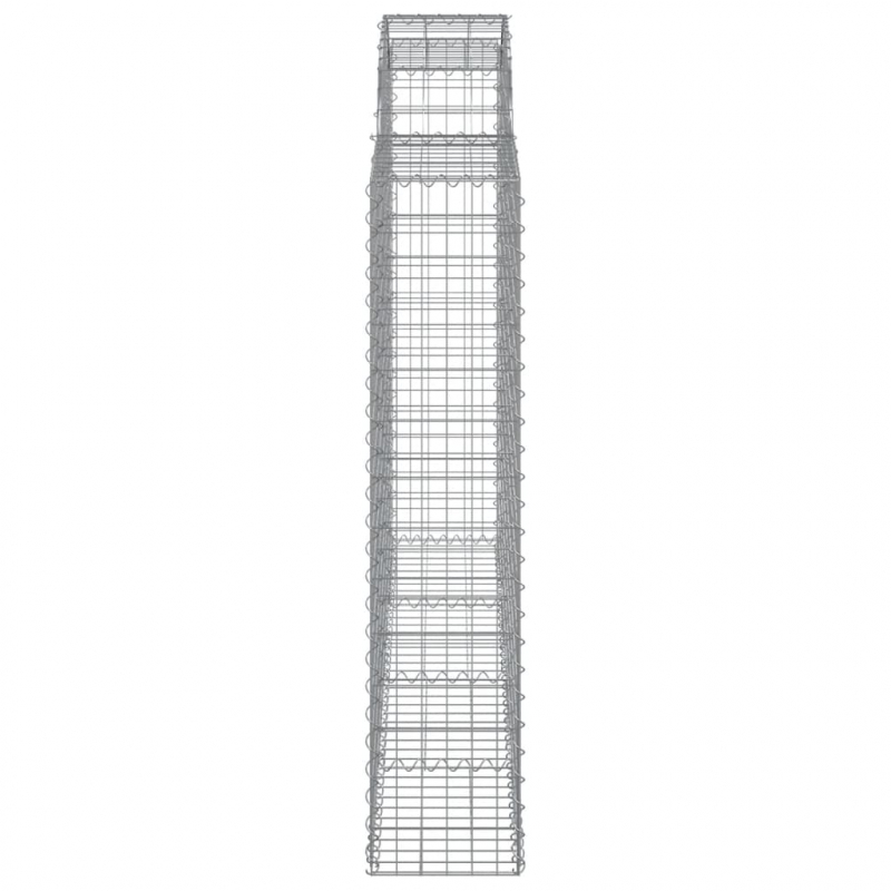 Gabionen mit Hochbogen 11Stk. 200x30x140/160cm Verzinktes Eisen