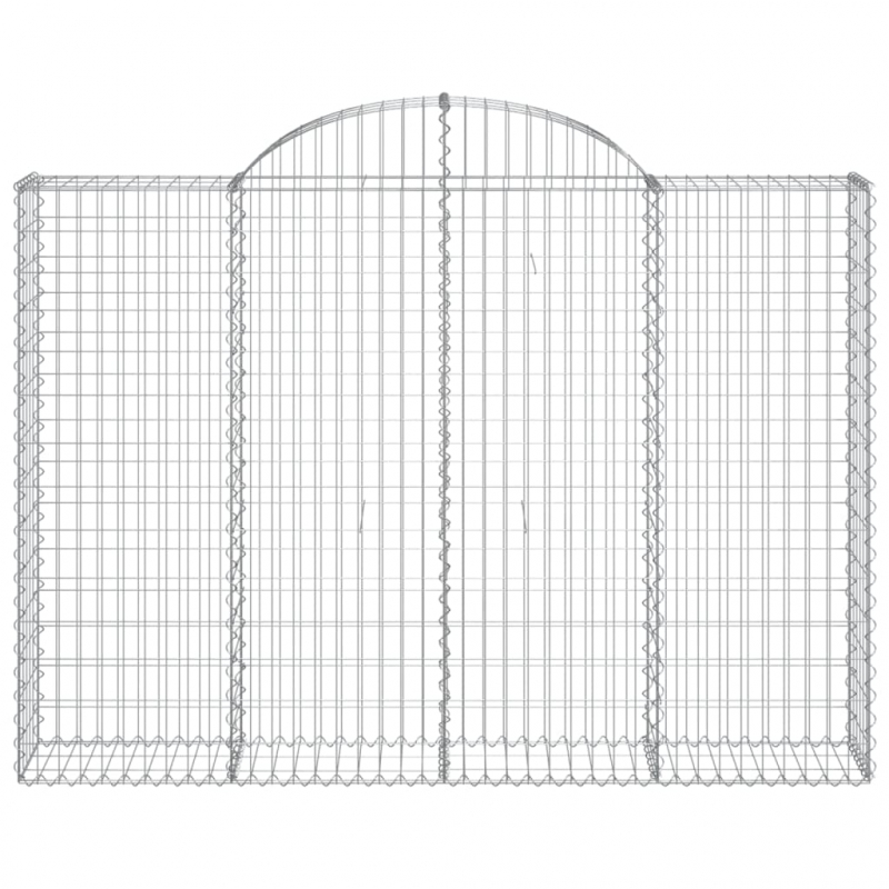 Gabionen mit Hochbogen 12Stk. 200x30x140/160cm Verzinktes Eisen