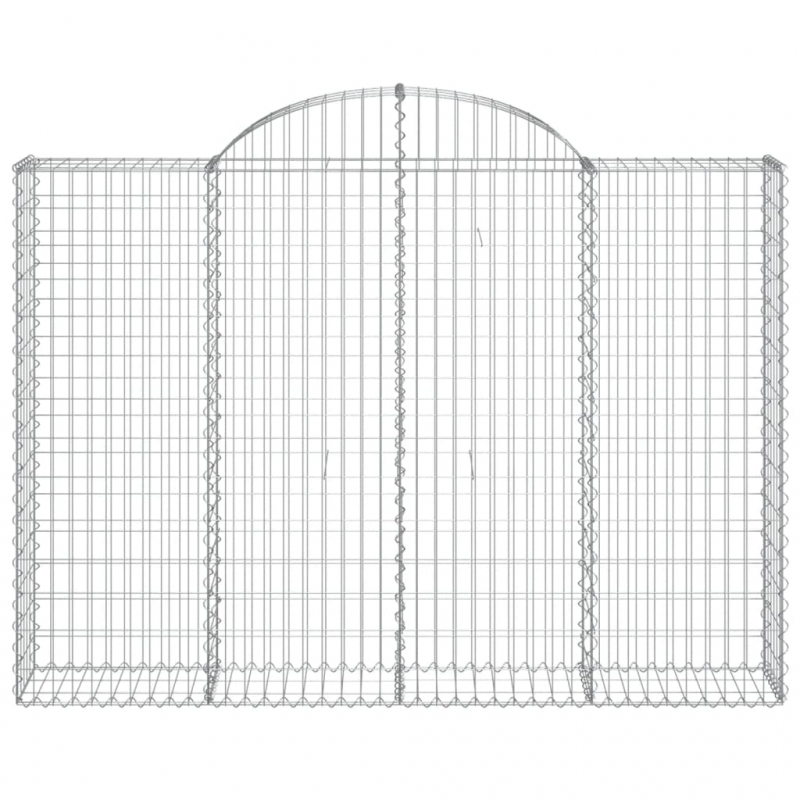 Gabionen mit Hochbogen 13Stk. 200x30x140/160cm Verzinktes Eisen