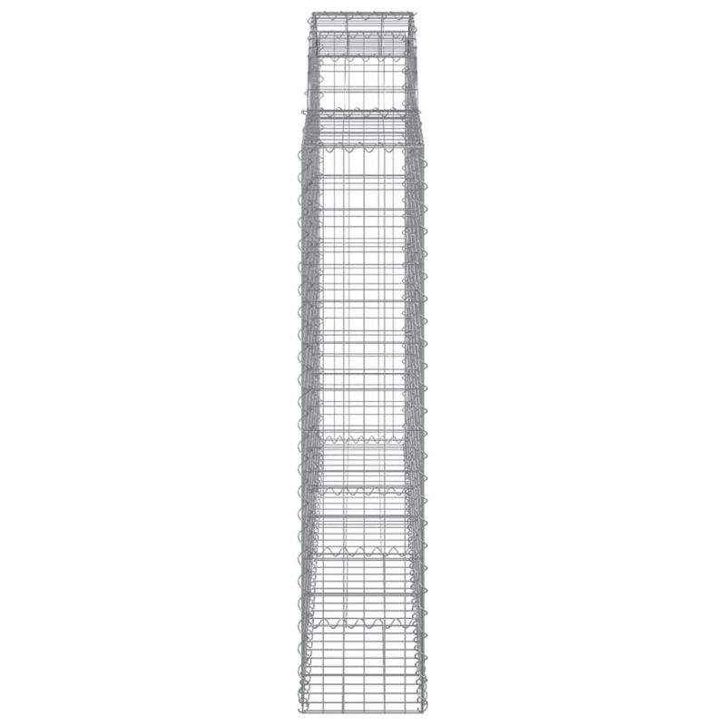 Gabionen mit Hochbogen 13Stk. 200x30x140/160cm Verzinktes Eisen