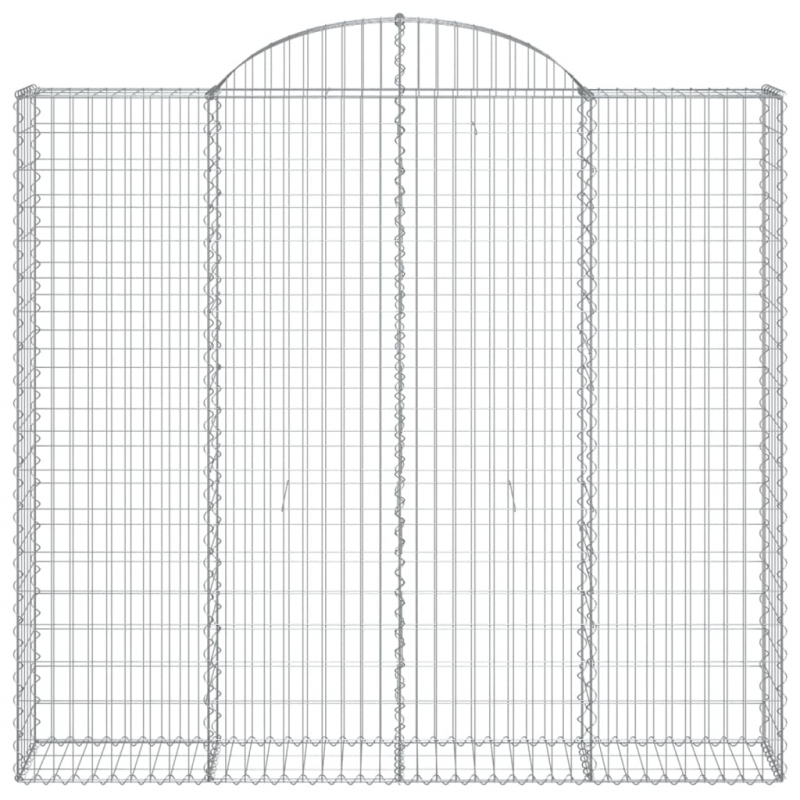 Gabionen mit Hochbogen 2 Stk. 200x30x180/200cm Verzinktes Eisen