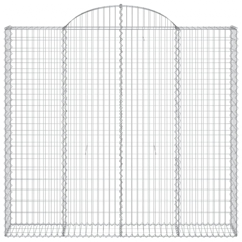 Gabionen mit Hochbogen 4 Stk. 200x30x180/200cm Verzinktes Eisen