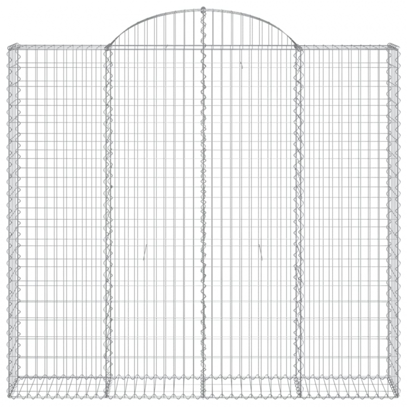 Gabionen mit Hochbogen 5 Stk. 200x30x180/200cm Verzinktes Eisen