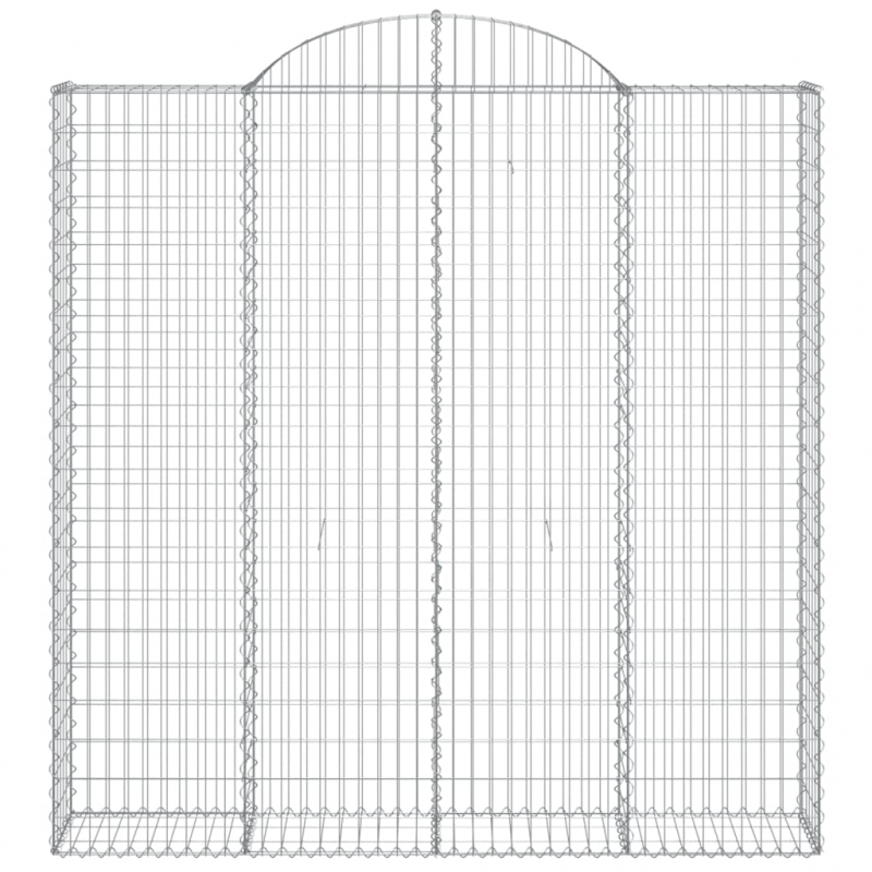 Gabionen mit Hochbogen 4 Stk. 200x30x200/220cm Verzinktes Eisen