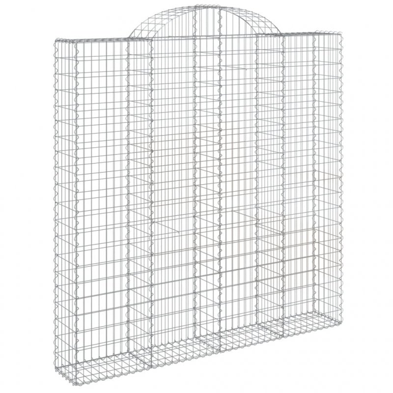 Gabionen mit Hochbogen 5 Stk. 200x30x200/220cm Verzinktes Eisen